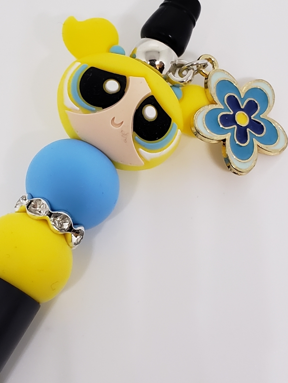 Handmade Powerpuff Girls Bubbles Beaded Silicone Focal Bead Pen
